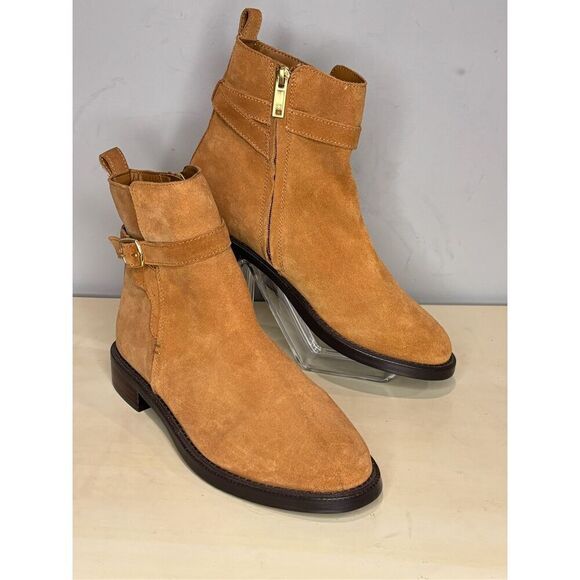 Sam‎ Edelman Women's Nolynn Buckle Zipper Ankle Boots in Saddle Suede Sz 8.5M - Picture 1 of 7